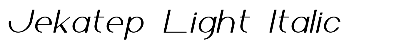 Jekatep Light Italic